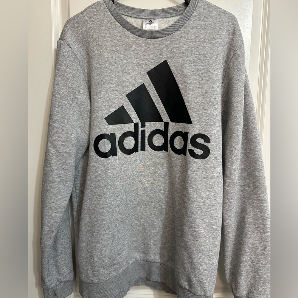 Adidas Crewneck Sweatshirt, Gray, L